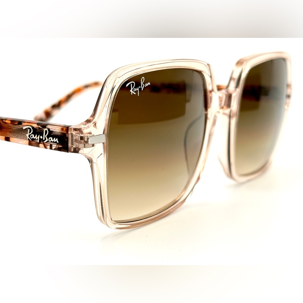 Ray-Ban 1281/51 Sunglasses transparent Brown Large Square Frame Rb1973 - Picture 1 of 12